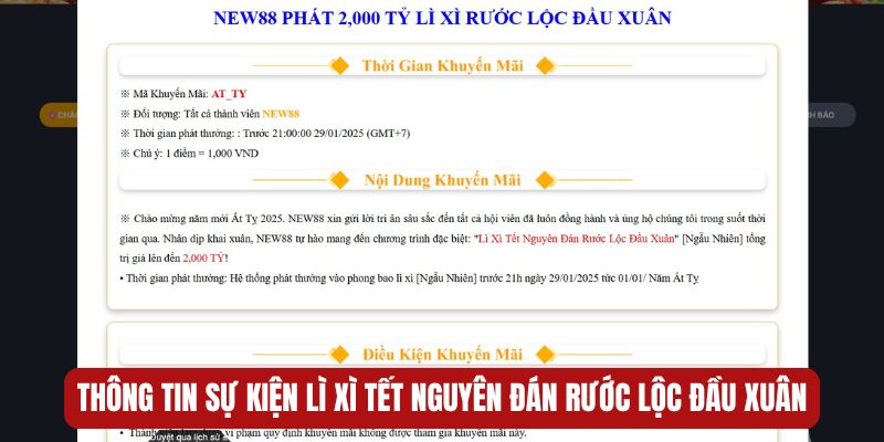 Thông tin sự kiện Lì xì Tết Nguyên Đán rước lộc đầu xuân